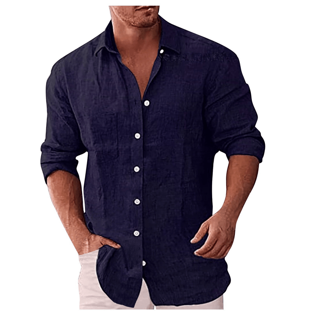 Herren Leinenhemd mit Umlegekragen - lässig & elegant