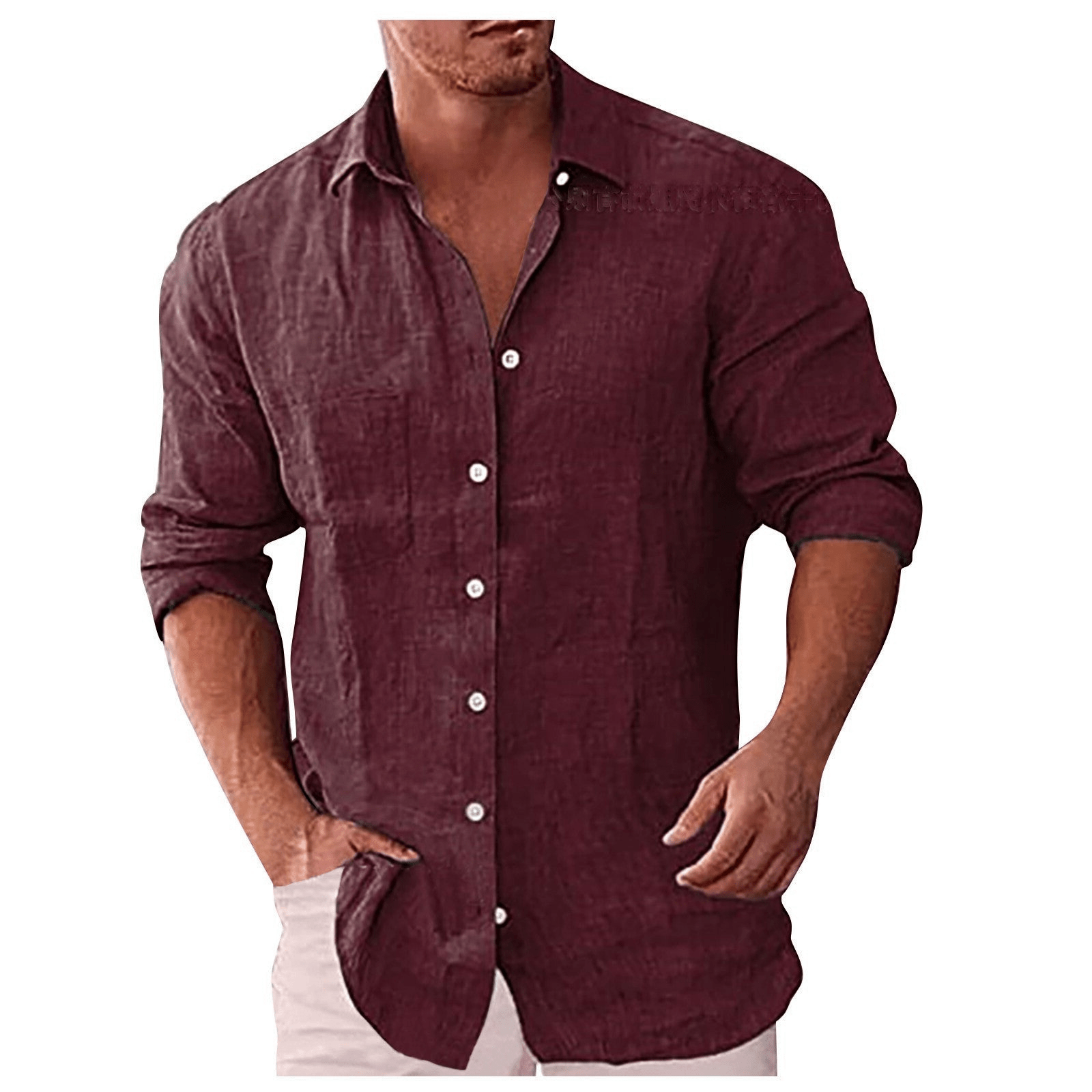 Herren Leinenhemd mit Umlegekragen - lässig & elegant
