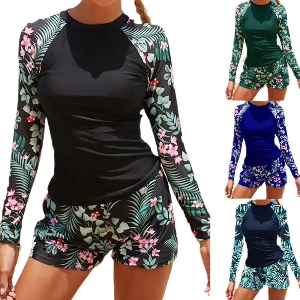 Damen UV-Badeanzug mit langen Ärmeln und Shorts