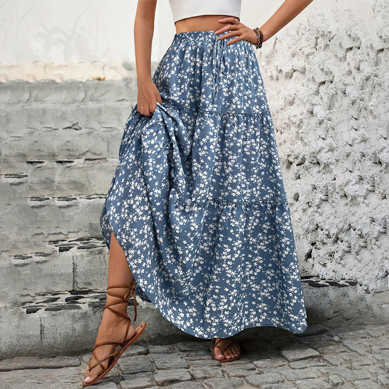 Damen Maxirock mit Blumenmuster