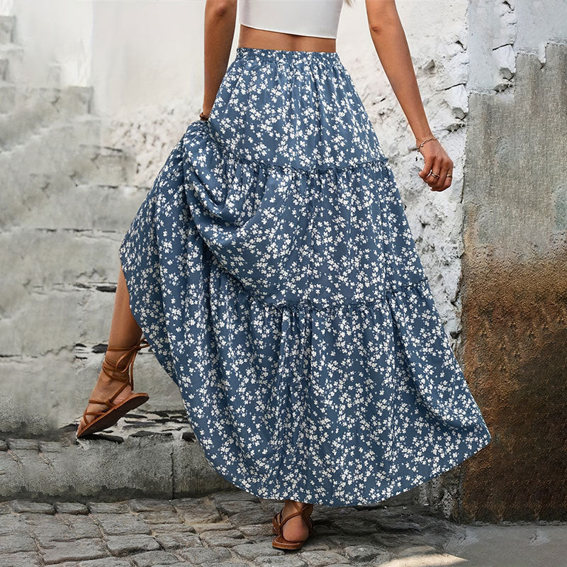 Damen Maxirock mit Blumenmuster