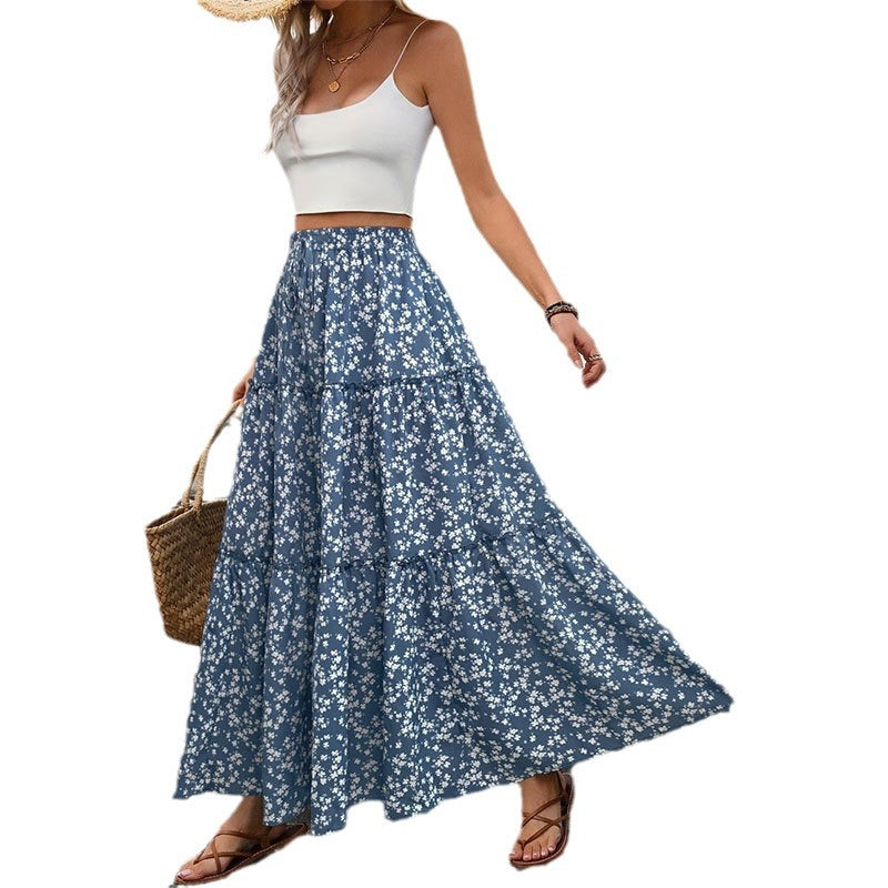 Damen Maxirock mit Blumenmuster
