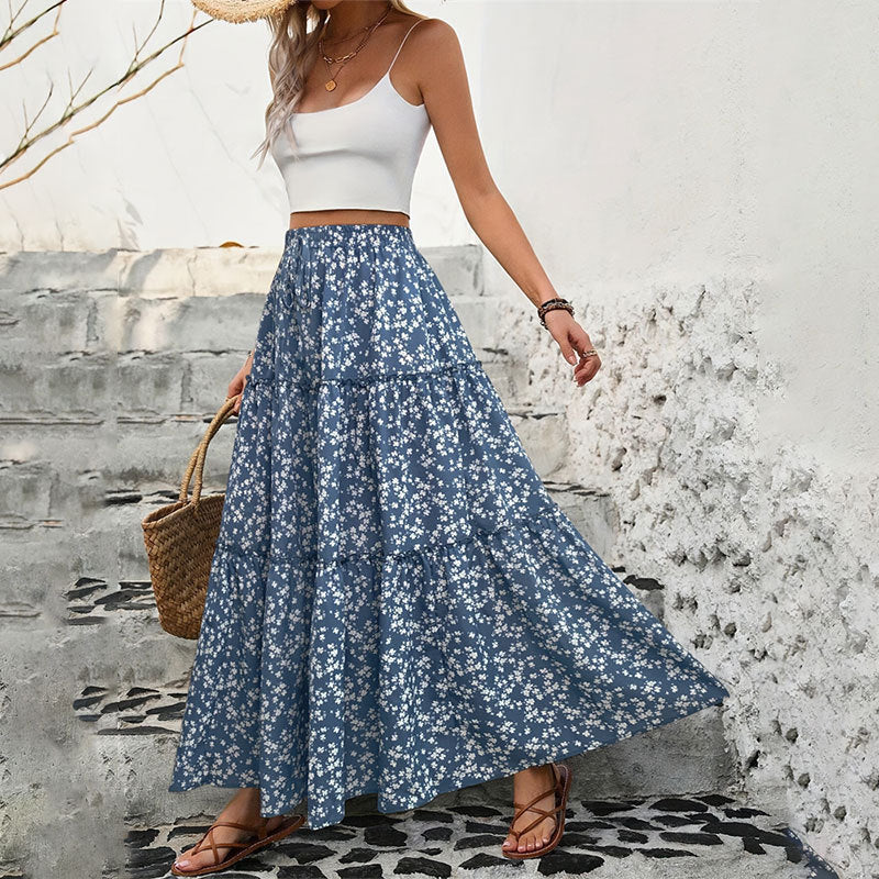 Damen Maxirock mit Blumenmuster