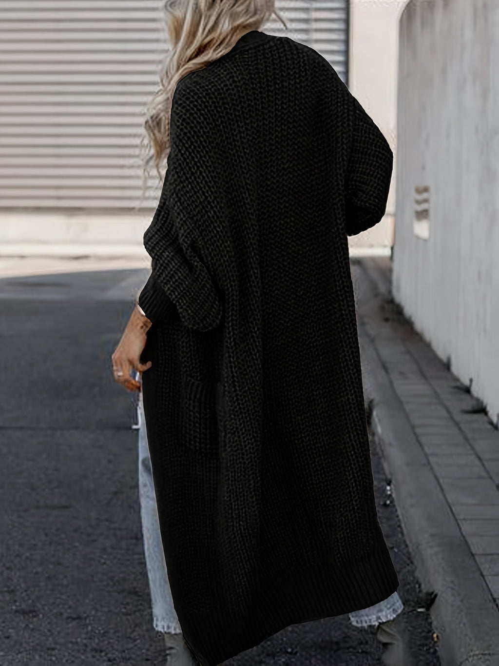 Damen Woll-Strickcardigan mit Taschen