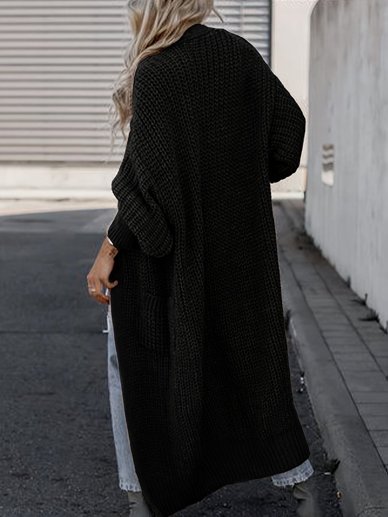 Damen Woll-Strickcardigan mit Taschen