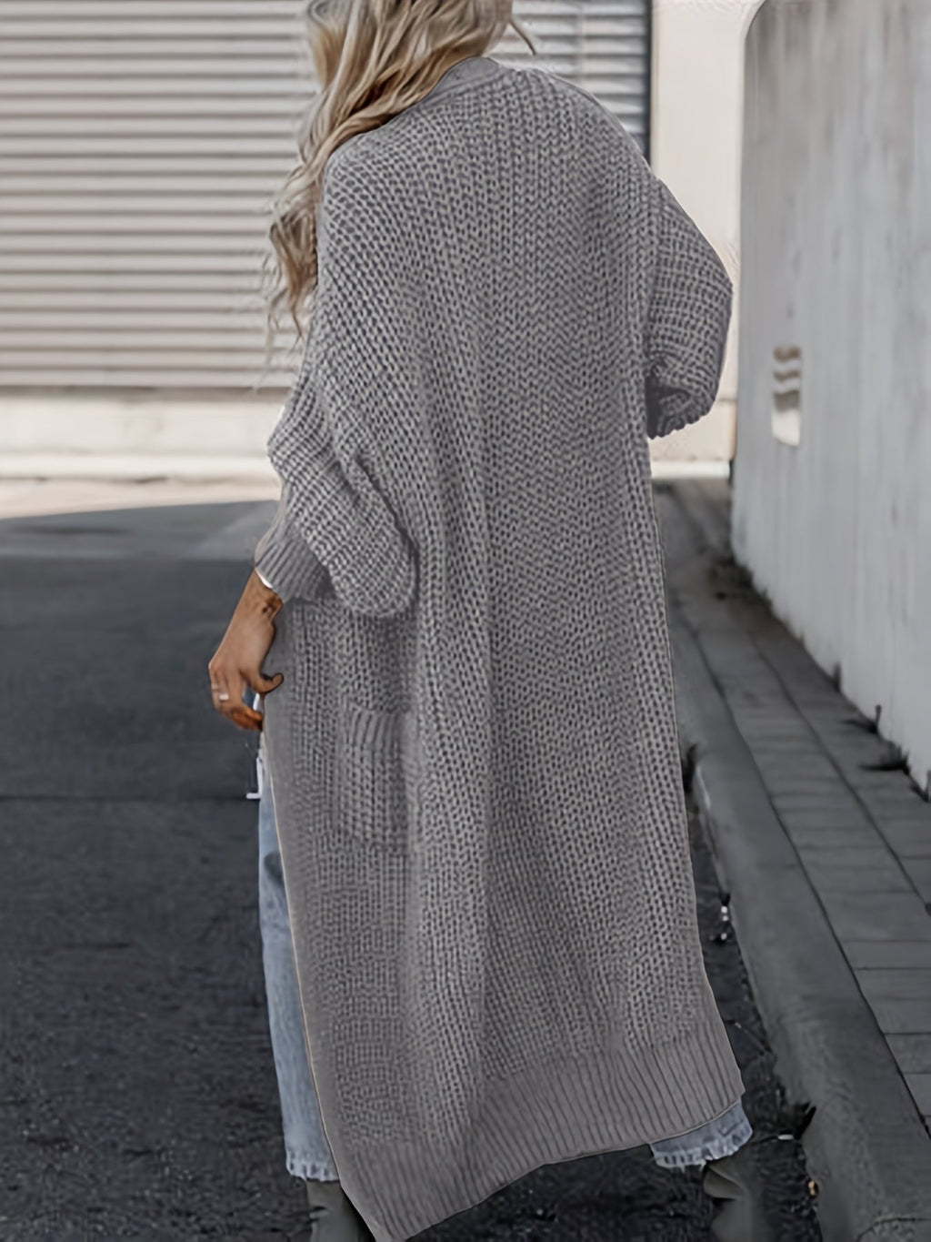 Damen Woll-Strickcardigan mit Taschen