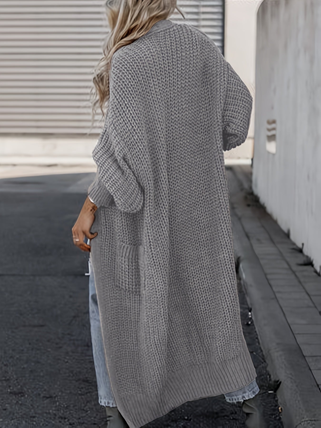 Damen Woll-Strickcardigan mit Taschen
