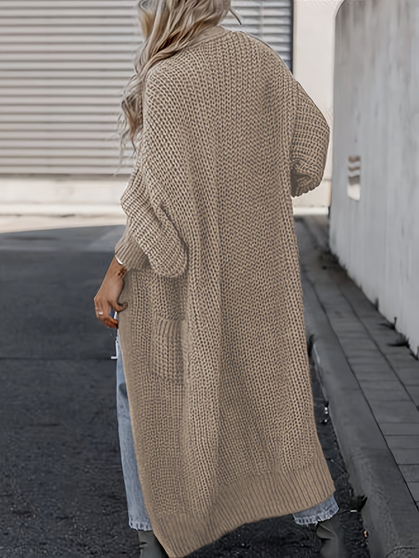 Damen Woll-Strickcardigan mit Taschen