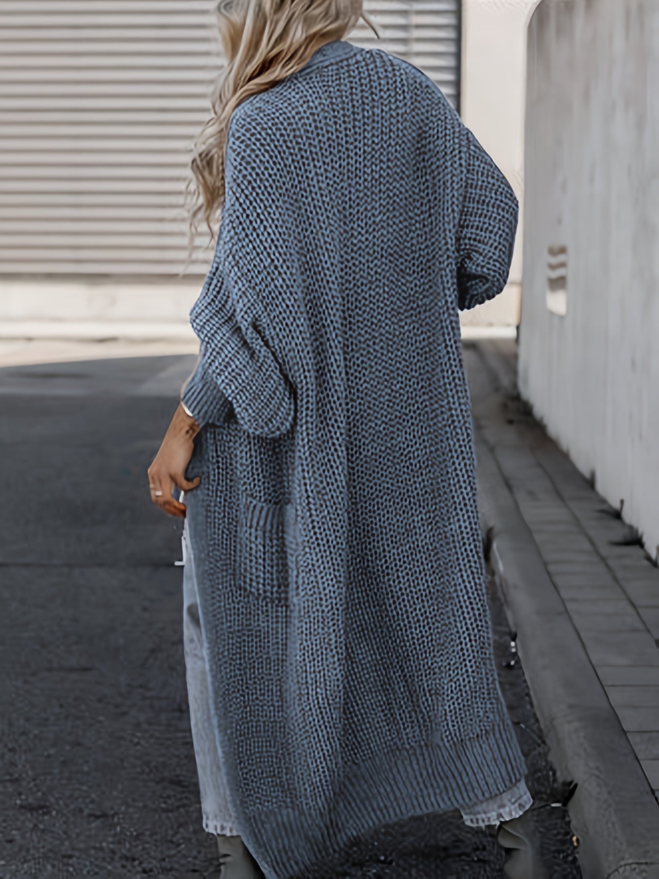 Damen Woll-Strickcardigan mit Taschen