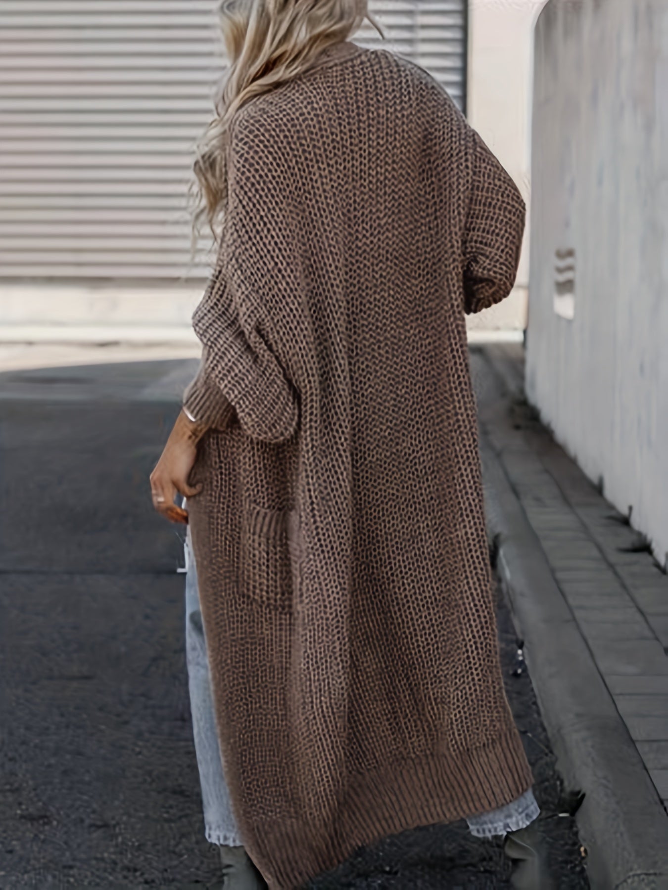 Damen Woll-Strickcardigan mit Taschen