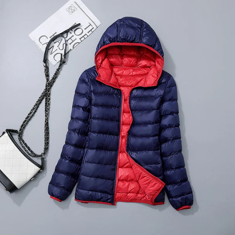 Wende-Daunenjacke: Leichte, warme & figurbetonte Winterjacke
