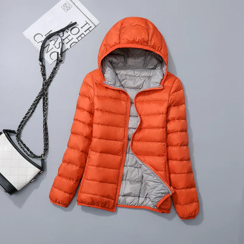 Wende-Daunenjacke: Leichte, warme & figurbetonte Winterjacke