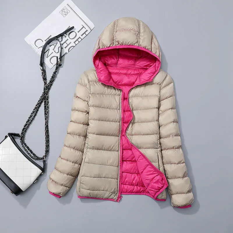Wende-Daunenjacke: Leichte, warme & figurbetonte Winterjacke