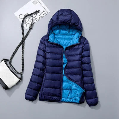 Wende-Daunenjacke: Leichte, warme & figurbetonte Winterjacke