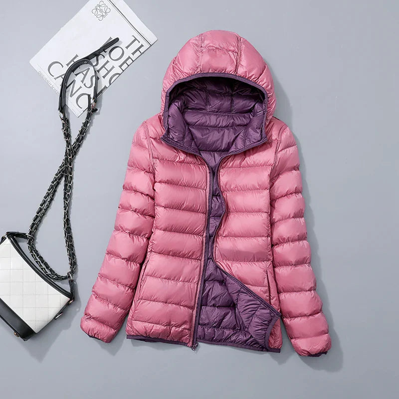 Wende-Daunenjacke: Leichte, warme & figurbetonte Winterjacke