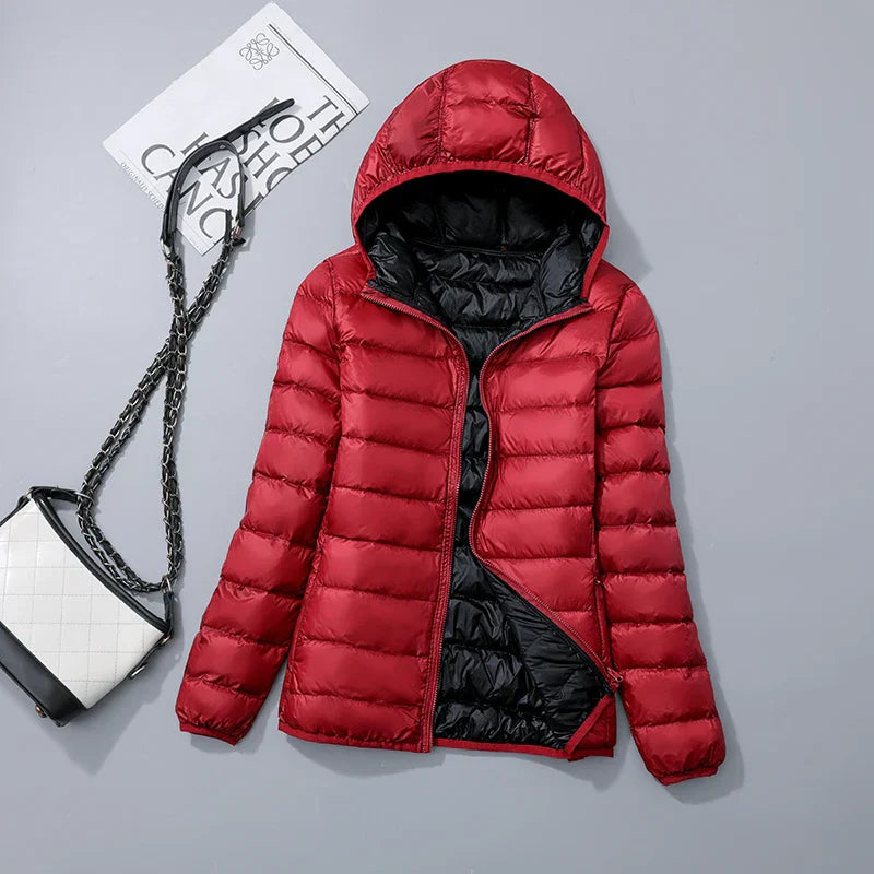 Wende-Daunenjacke: Leichte, warme & figurbetonte Winterjacke