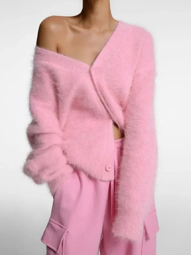 Damen Kaschmir-Cardigan mit Knöpfen