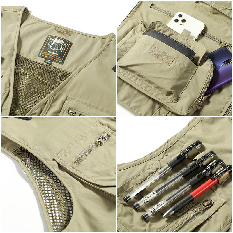 Multifunktions-Sommerweste mit vielen Taschen