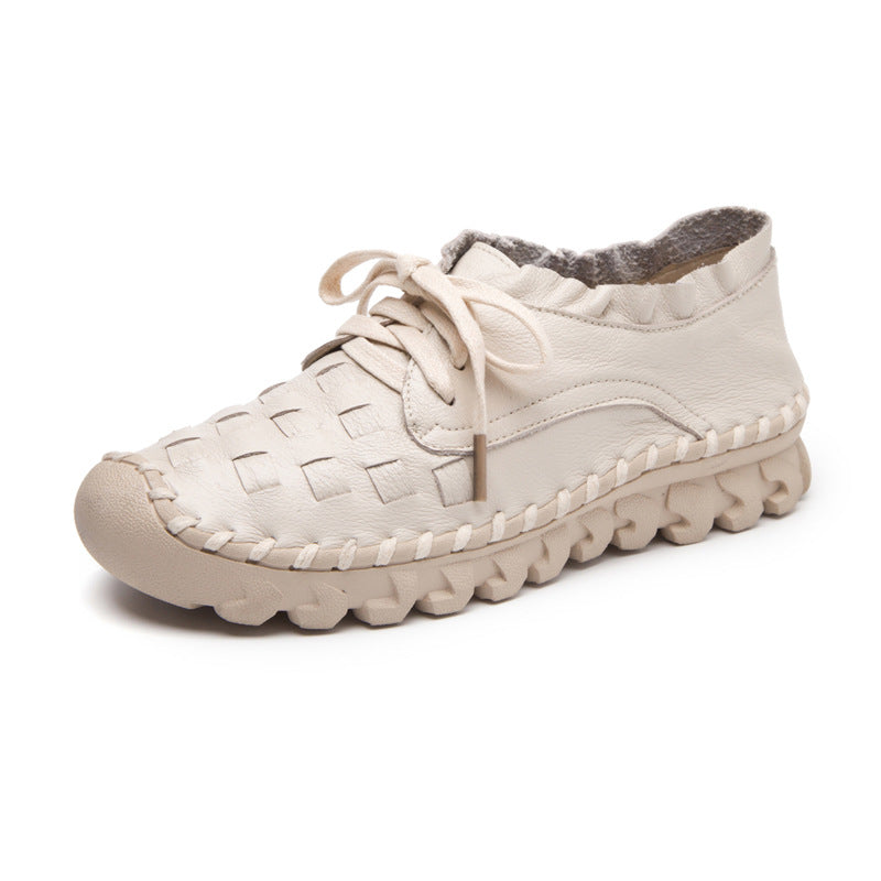 Damen Lederschuhe Retro Design