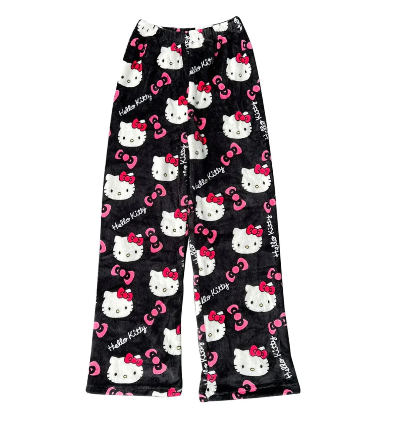 Kuschelige Katzenmuster Fleece-Hose