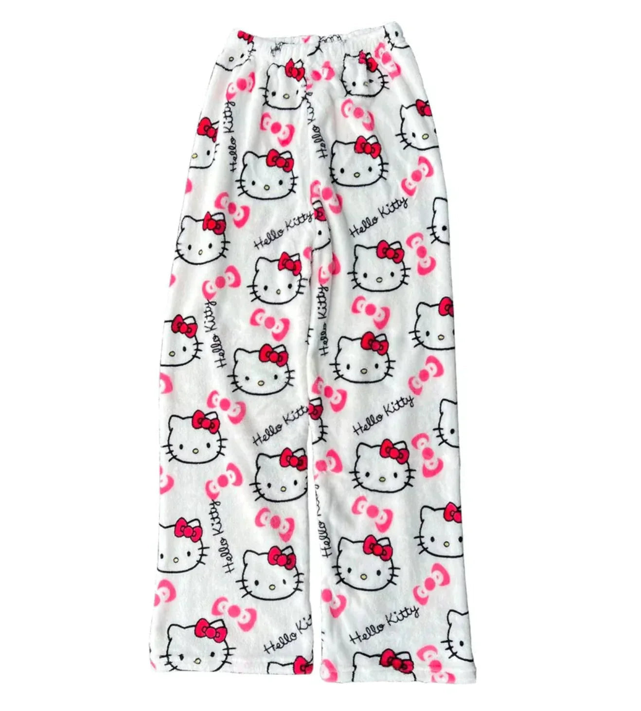 Kuschelige Katzenmuster Fleece-Hose