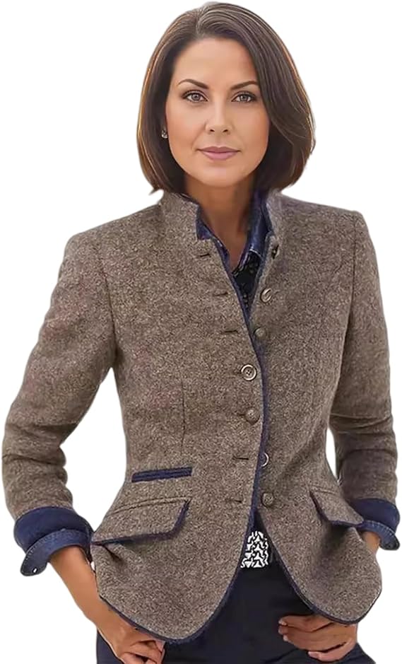 Hochwertiger Wollblazer mit Knopfverschluss