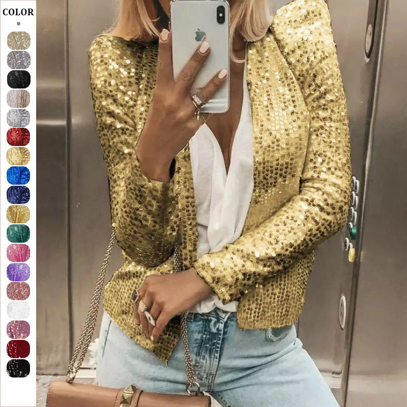 Damen Glitzer-Strickjacke