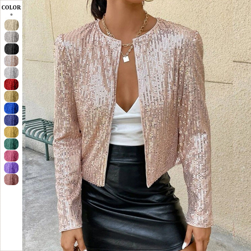 Damen Glitzer-Strickjacke