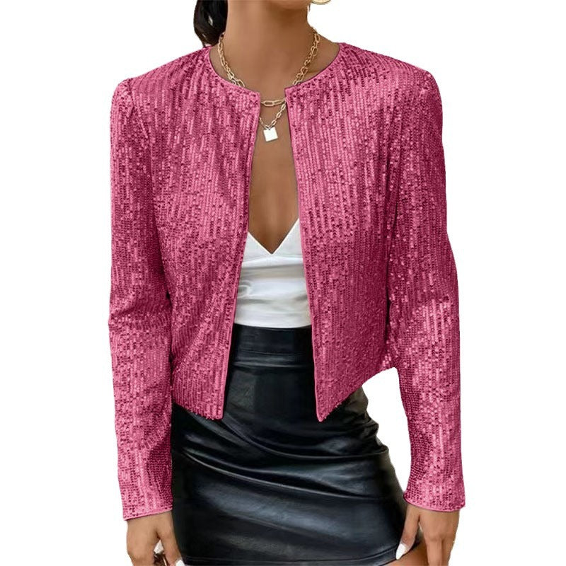 Damen Glitzer-Strickjacke