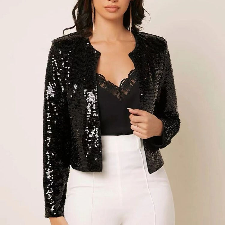 Damen Glitzer-Strickjacke