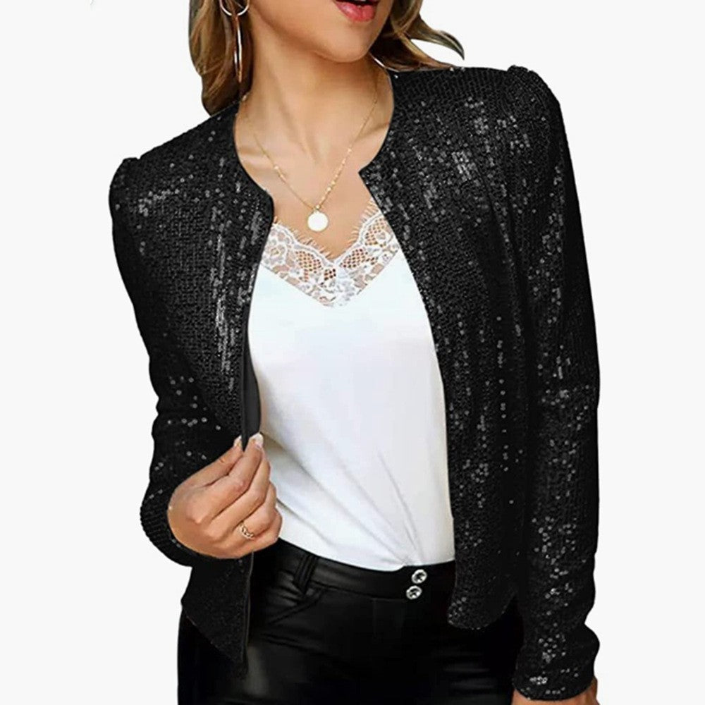 Damen Glitzer-Strickjacke