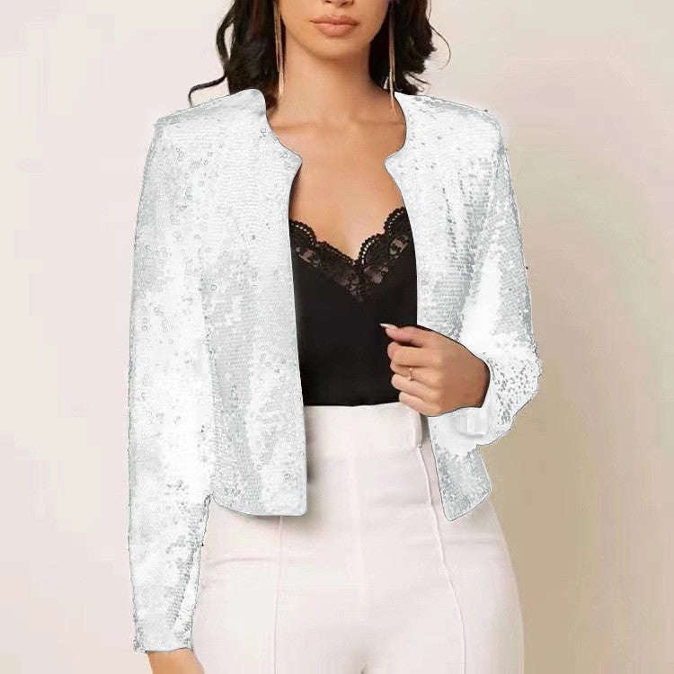 Damen Glitzer-Strickjacke