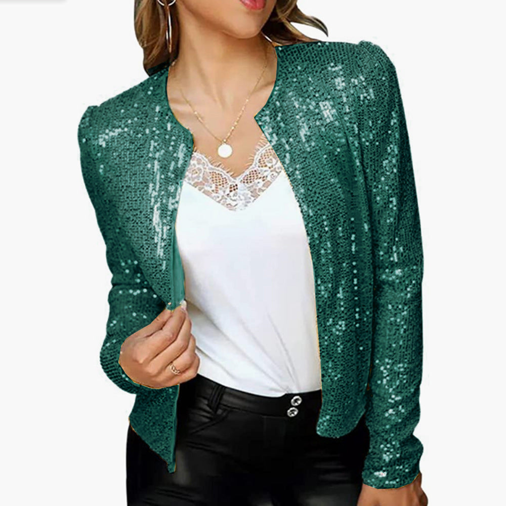 Damen Glitzer-Strickjacke