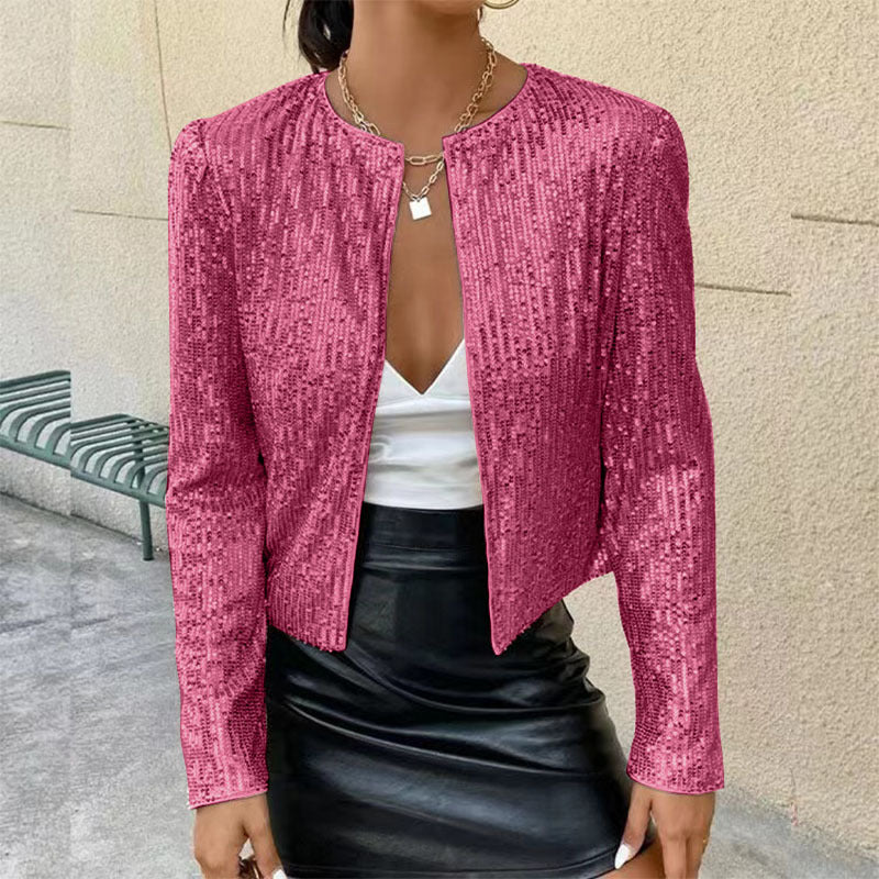 Damen Glitzer-Strickjacke