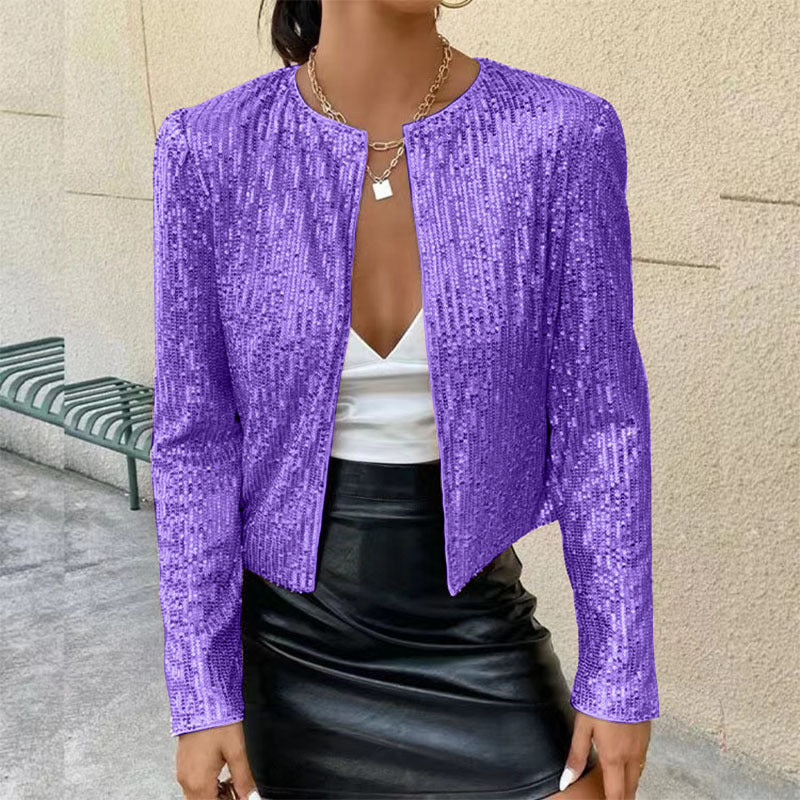 Damen Glitzer-Strickjacke