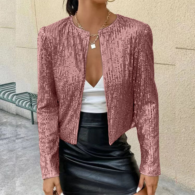 Damen Glitzer-Strickjacke