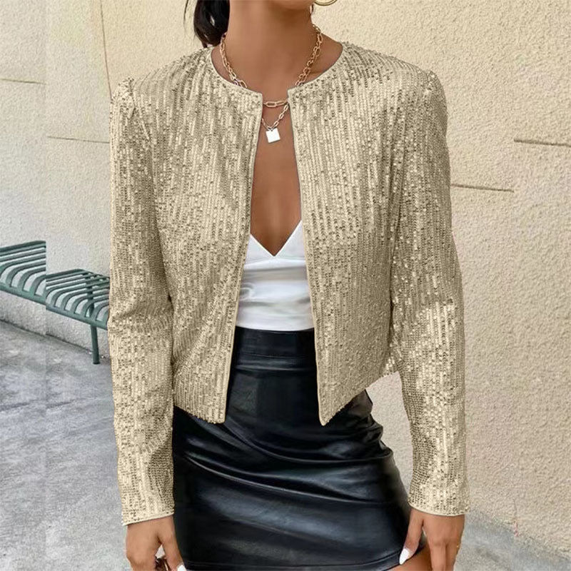 Damen Glitzer-Strickjacke