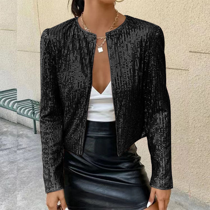 Damen Glitzer-Strickjacke