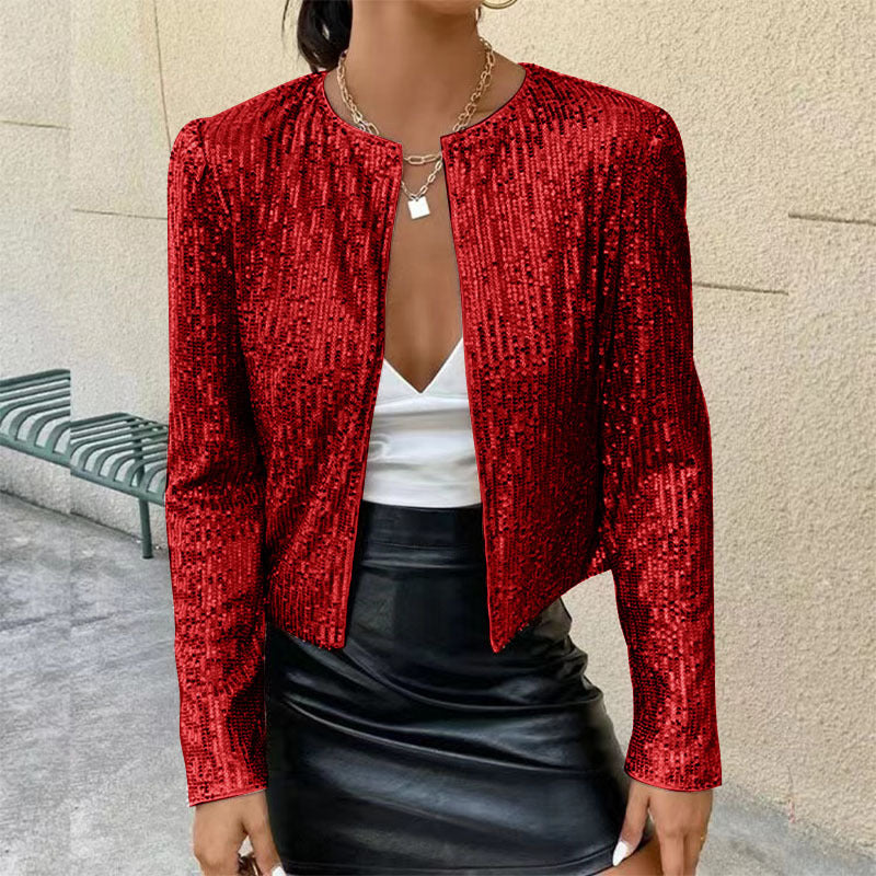 Damen Glitzer-Strickjacke