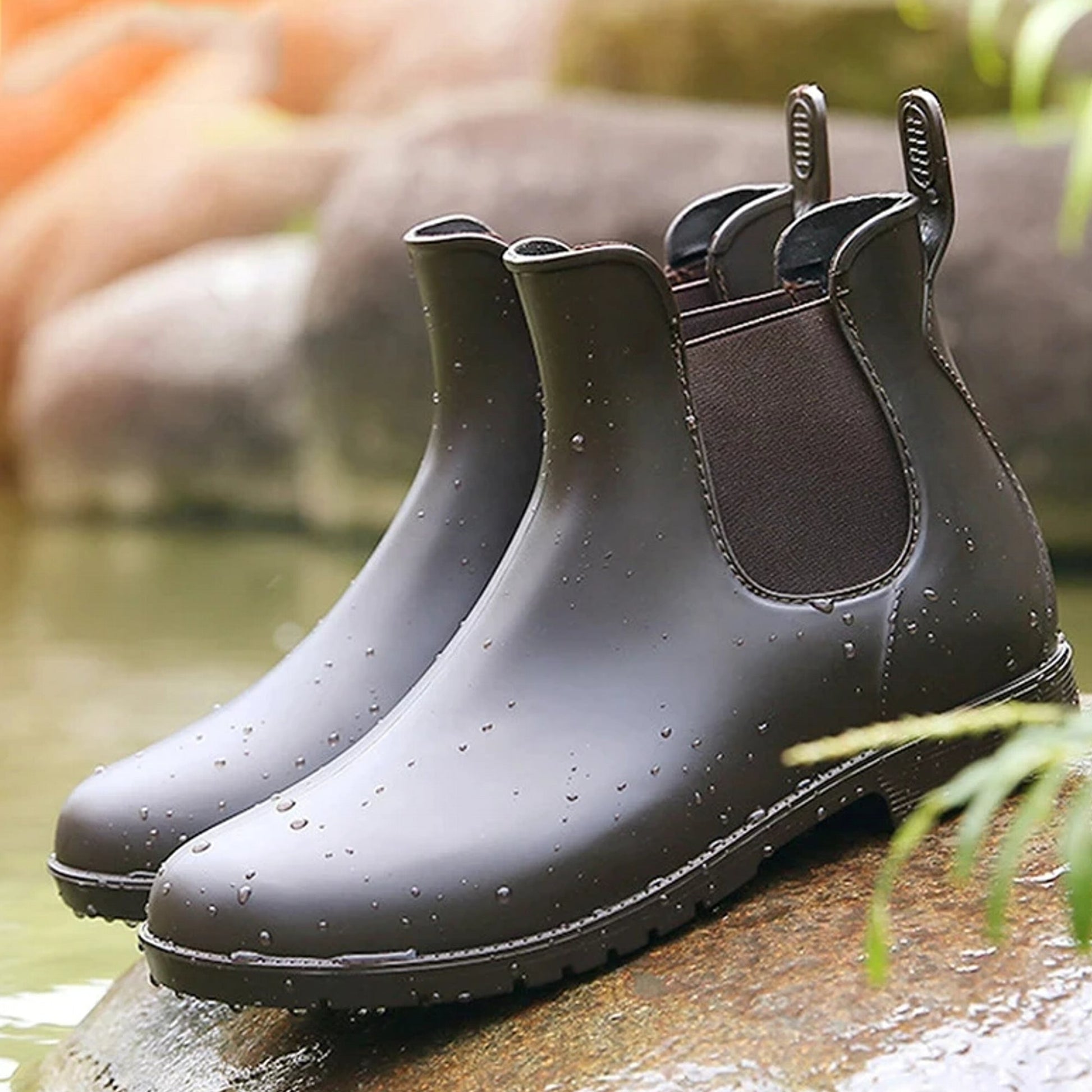 Damenstiefel Chelsea Regen Gummistiefel wasserdicht