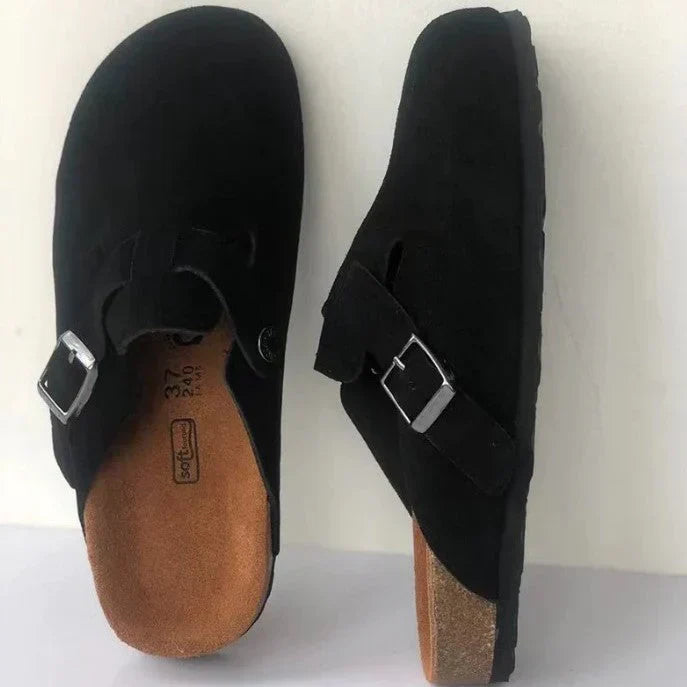 Herren Wildleder Clogs mit Schnallenriemen