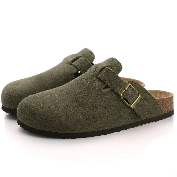 Herren Wildleder Clogs mit Schnallenriemen