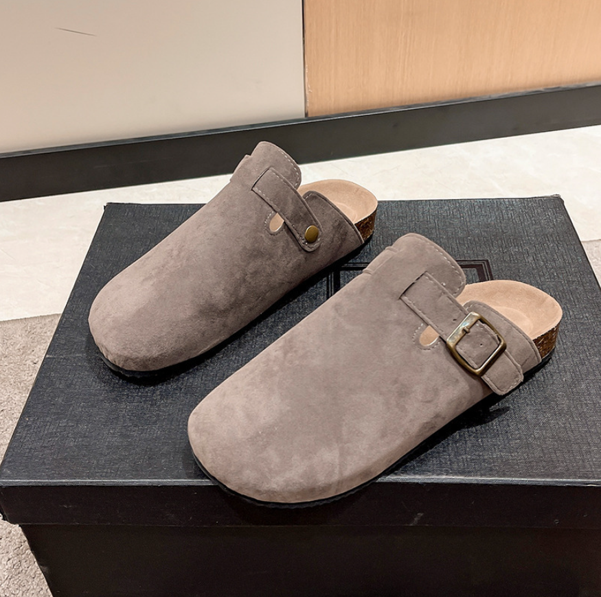 Herren Wildleder Clogs mit Schnallenriemen