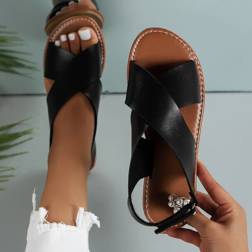 Damen Ledersandalen mit Schnalle - Elegantes Design & Komfort