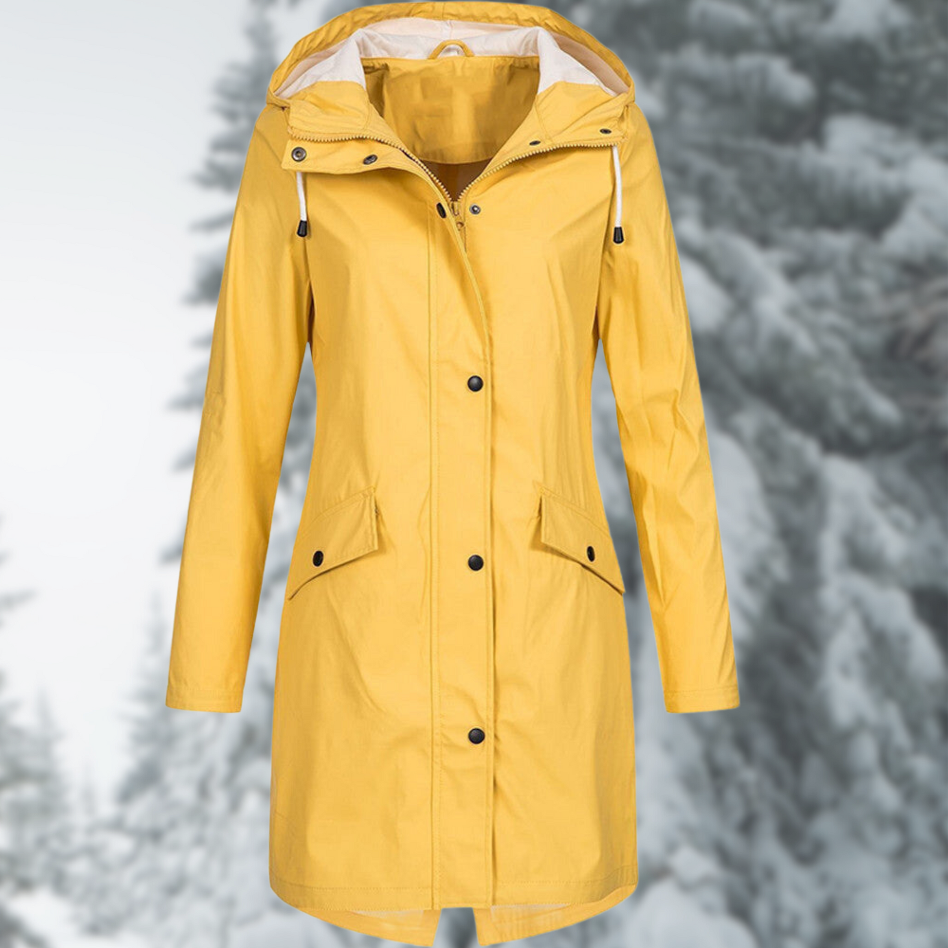 Wasserdichter Damen Parka mit Kapuze und Taschen