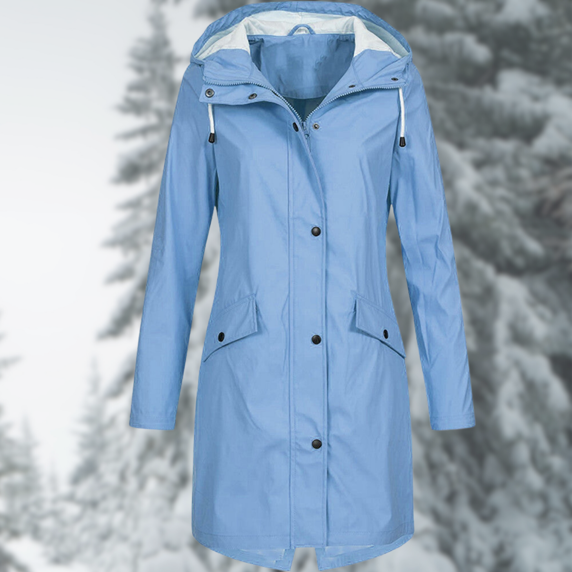 Wasserdichter Damen Parka mit Kapuze und Taschen