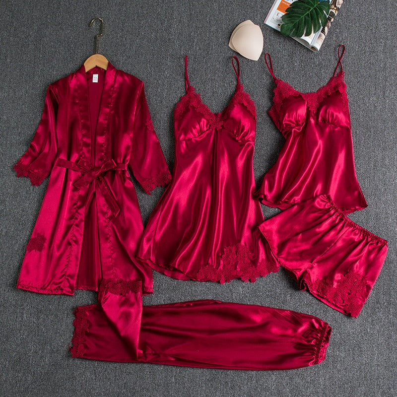 Luxuriöses Damen Schlafanzug-Set aus Seide