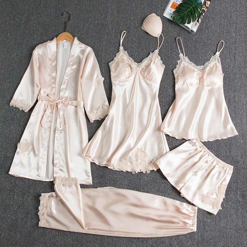 Luxuriöses Damen Schlafanzug-Set aus Seide