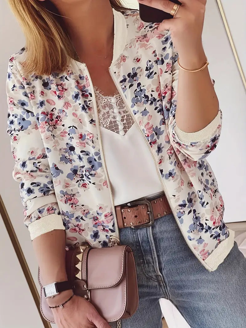 WW Bomberjacke mit Blumenmuster