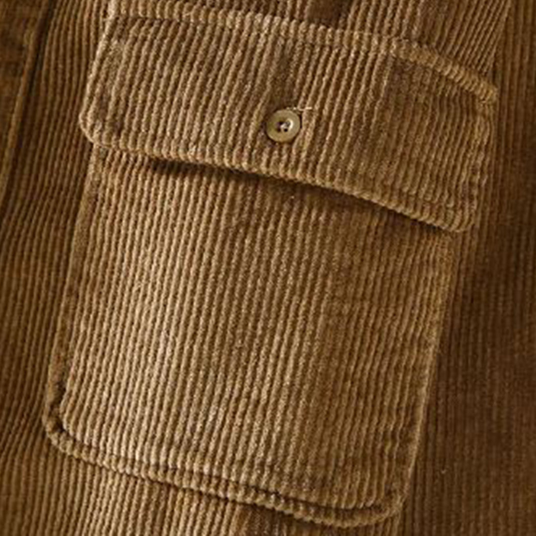 Langarm-Cordjacke mit Taschen